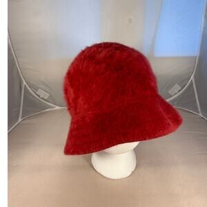 Kangol Red Faux Fur Bucket Hat Lola Style Regular Size